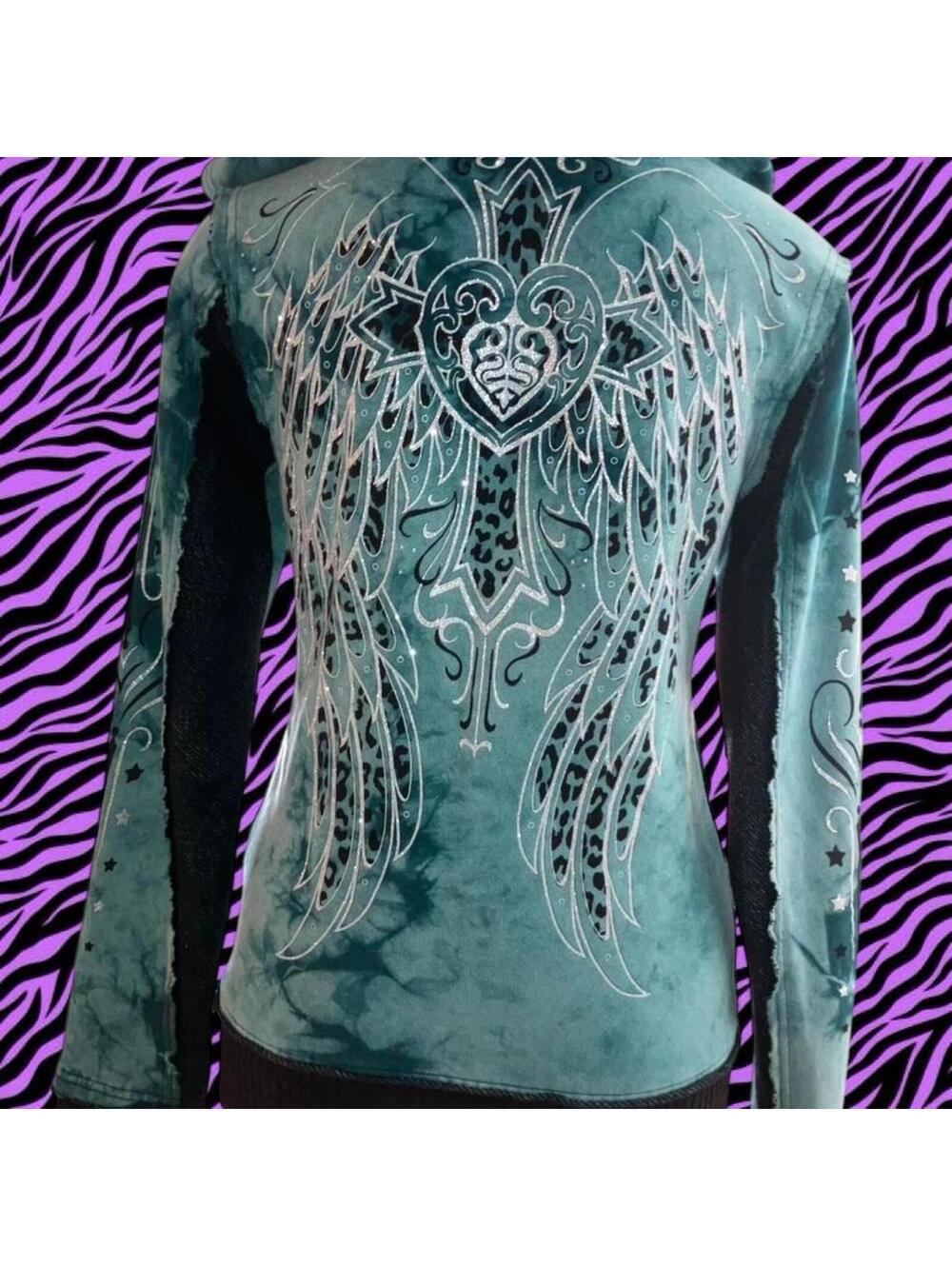 Y2K cyberpunk Sinful blue & black with silver glitter